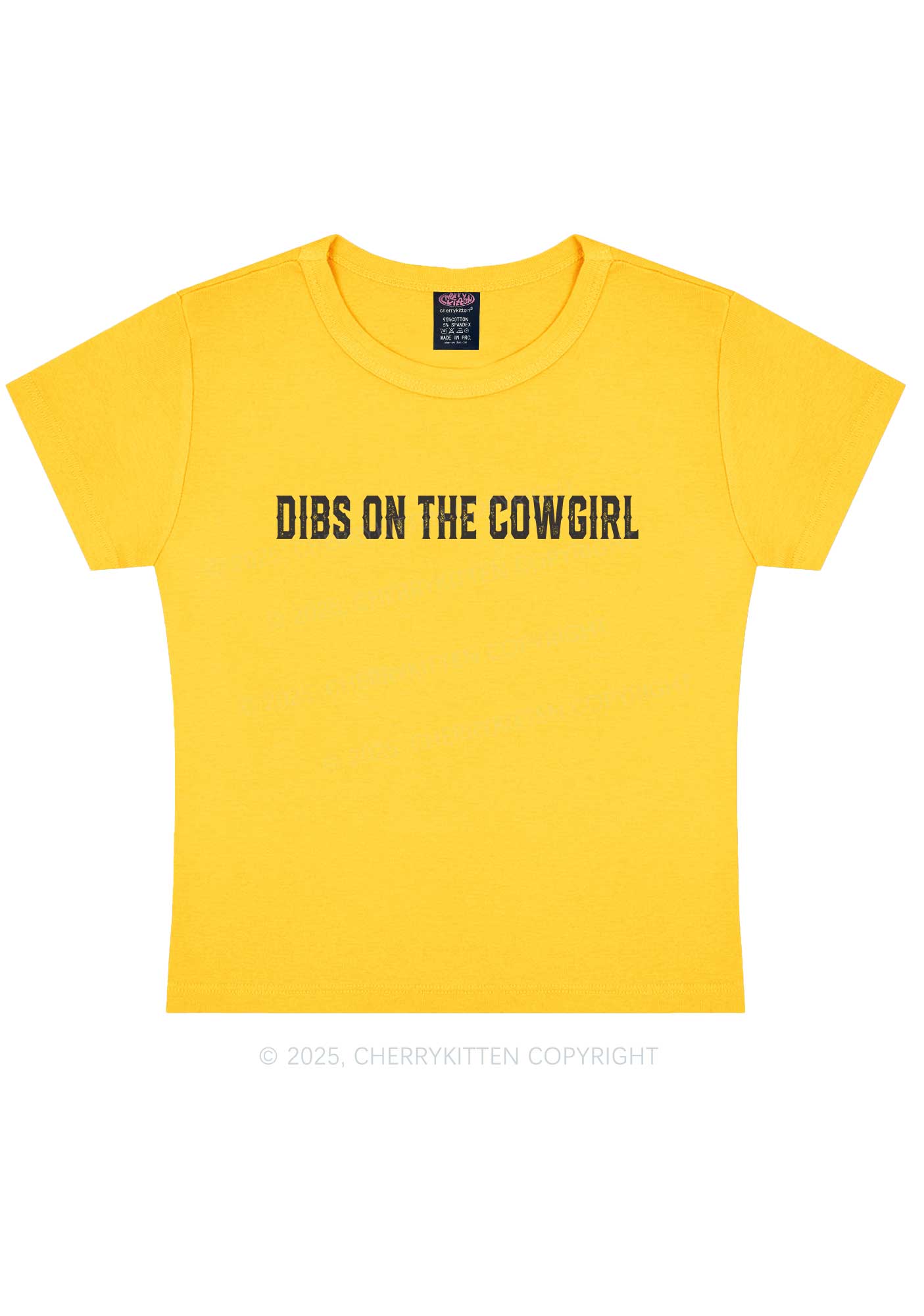 Dibs On The Cowgirl Y2K Baby Tee Cherrykitten