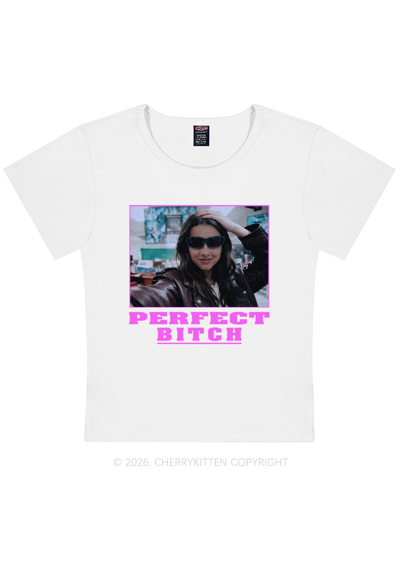 Custom Perfect Bxxch Y2K Baby Tee Cherrykitten