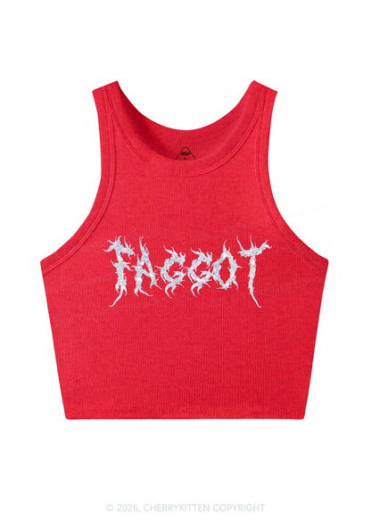 Glitter Punk Faggot Pride Y2K Crop Tank Top Cherrykitten