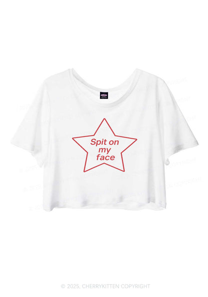 Spit On My Face Y2K Sheer Crop Tee Cherrykitten