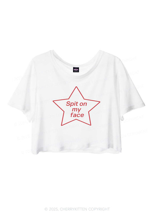 Spit On My Face Y2K Sheer Crop Tee Cherrykitten