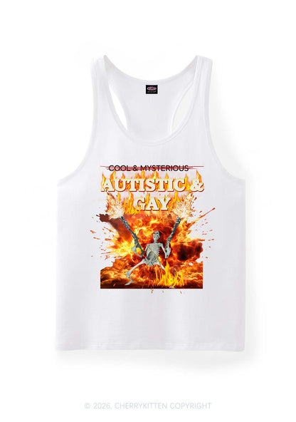 Autistic Gay Skeleton Pride Y2K Men Racerback Tank Top Cherrykitten