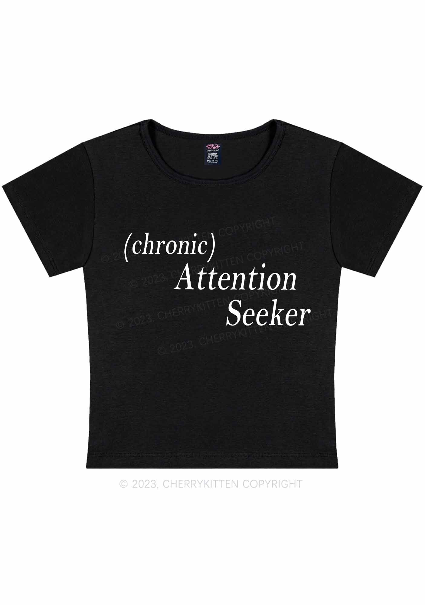 Curvy Attention Seeker Y2K Baby Tee Cherrykitten