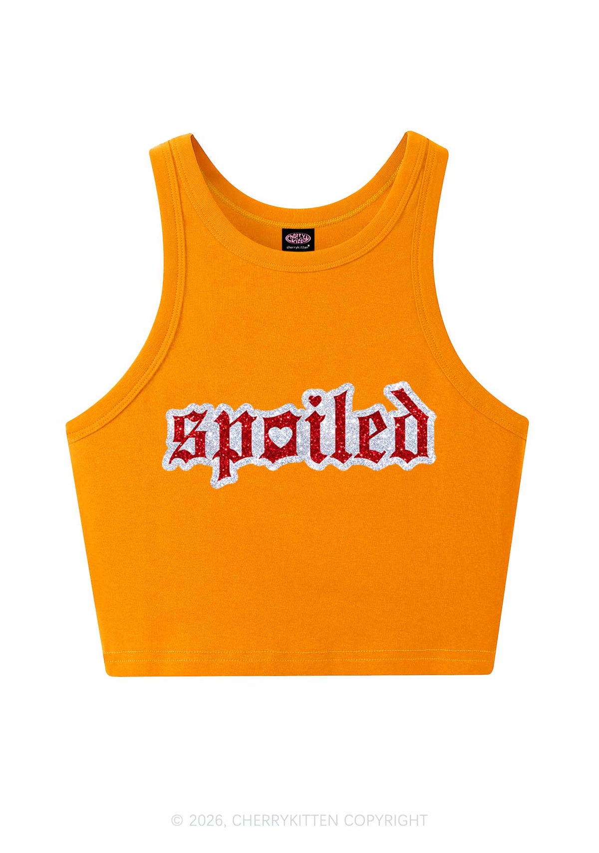 Glitter Stroke Spoiled Y2K Crop Tank Top Cherrykitten