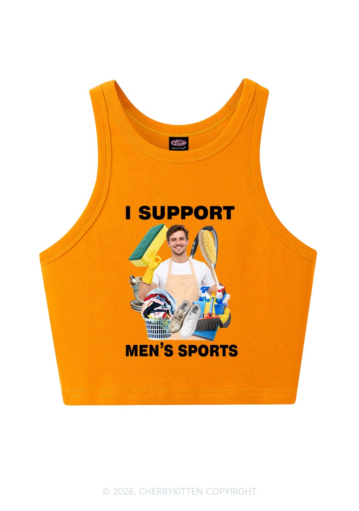 I Support Mens Sports Y2K Crop Tank Top Cherrykitten
