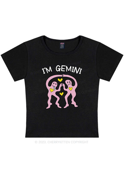 I'm Gemini Y2K Baby Tee Cherrykitten