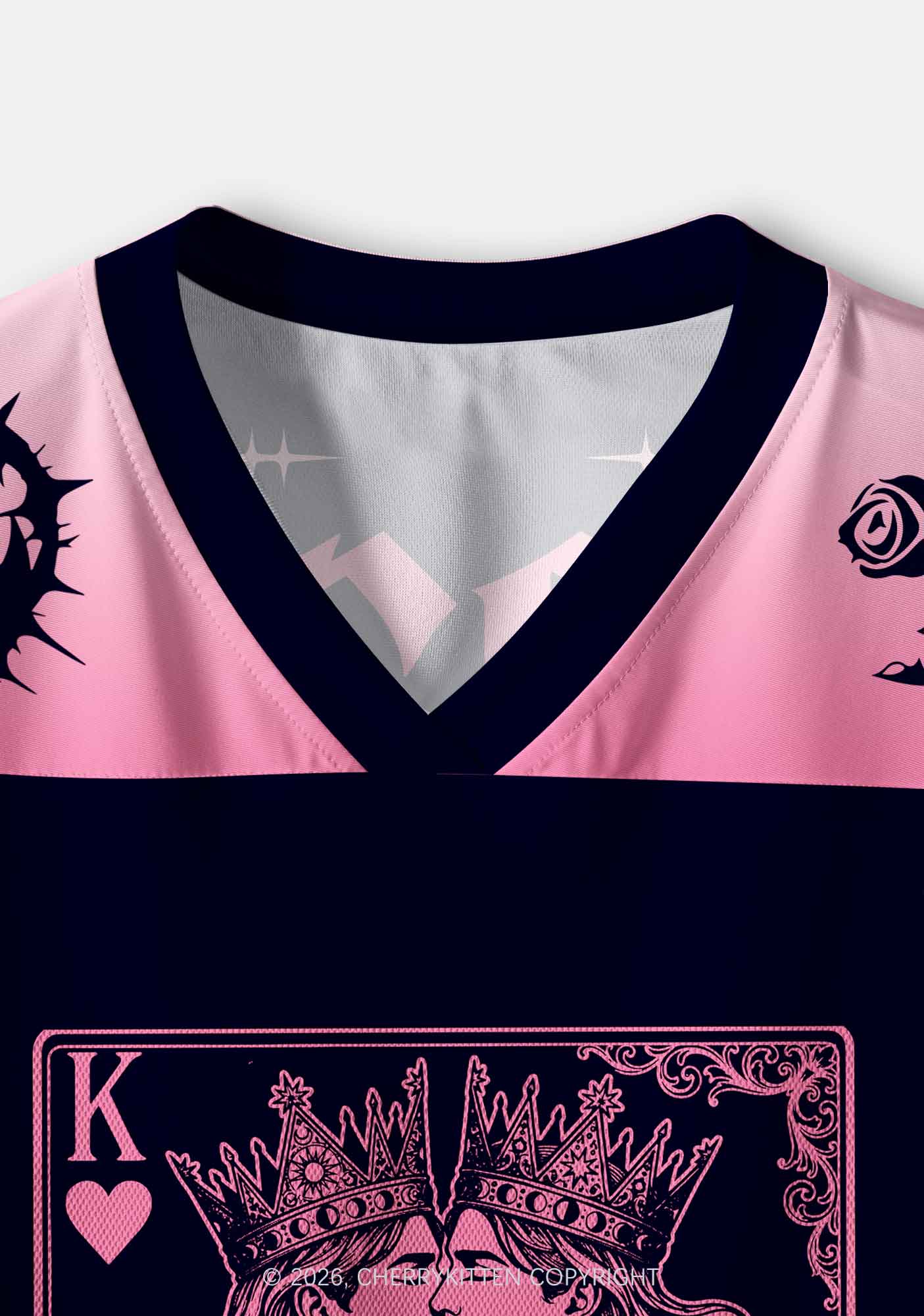 Pink Black Gay King Pride Y2K Crop Sport Jersey Shirts Cherrykitten