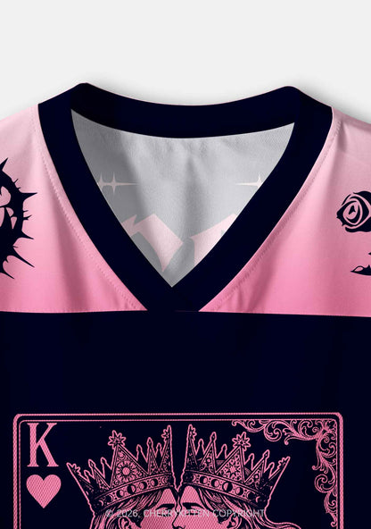 Pink Black Gay King Pride Y2K Crop Sport Jersey Shirts Cherrykitten