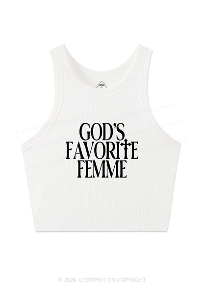 Gods Favorite Femme Pride Y2K Crop Tank Top Cherrykitten