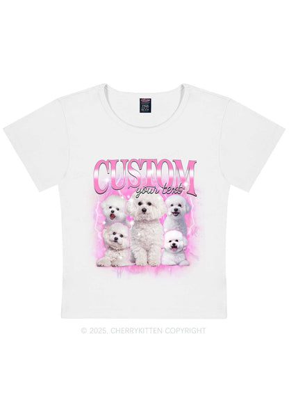 Custom Cute Puppy Photo Y2K Baby Tee Cherrykitten
