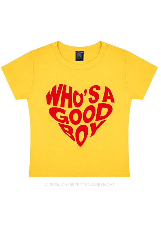 Whos A Good Boy Valentine's Day Y2K Baby Tee Cherrykitten