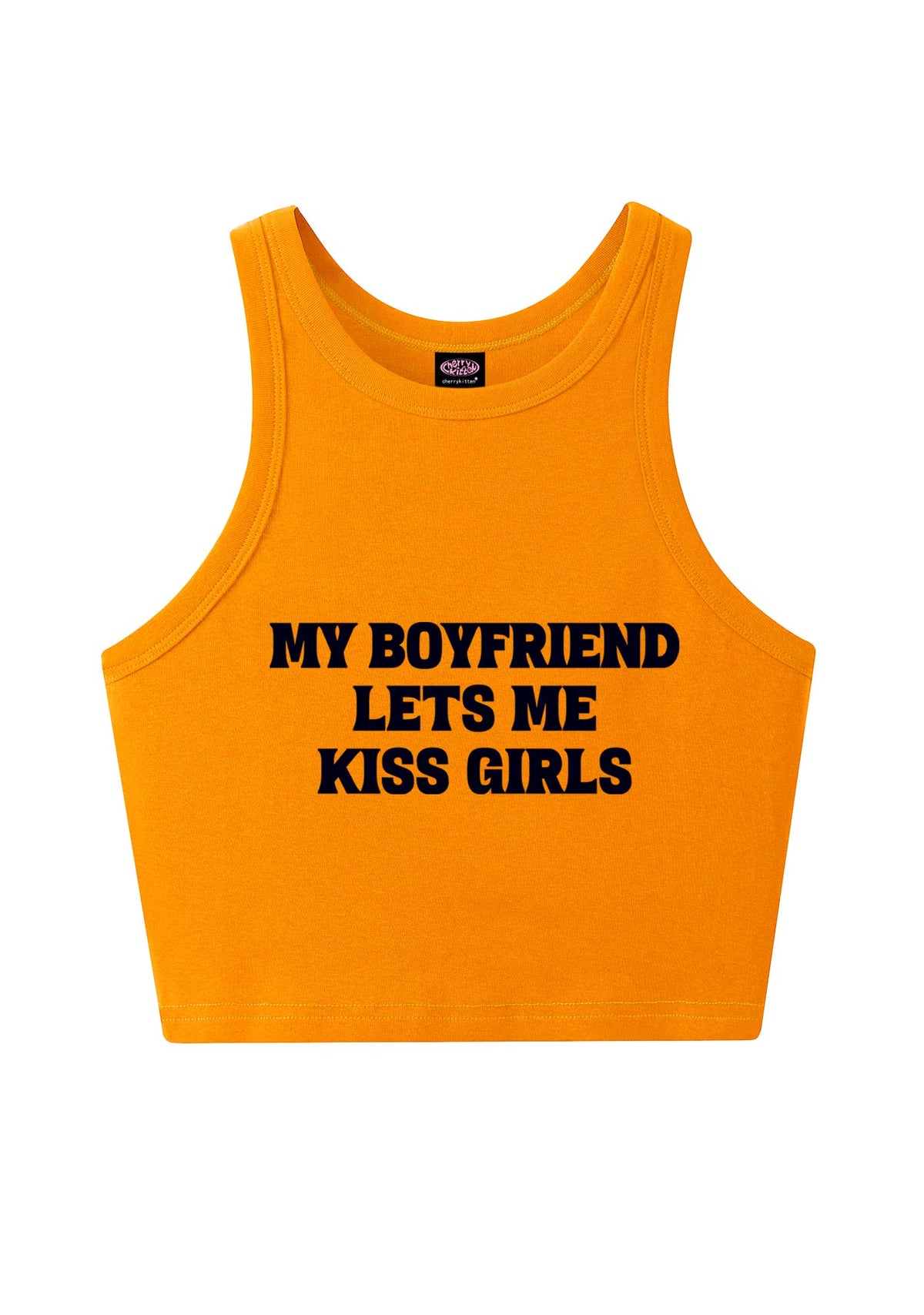 BF Lets Me Kiss Girls Y2K Crop Tank Top Cherrykitten