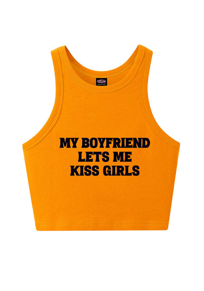 BF Lets Me Kiss Girls Y2K Crop Tank Top Cherrykitten