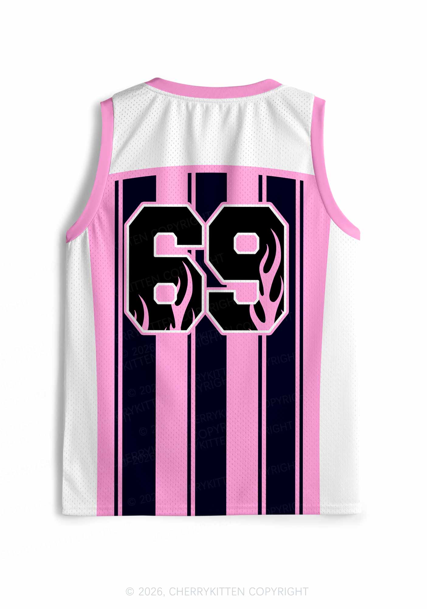 Girl Kisser Pink And Black Stripes Pride Y2K Sport Jersey Tank Cherrykitten