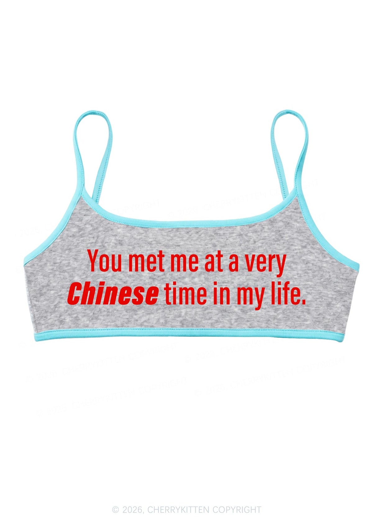 Met Me At Chinese Time In My Life Y2K Super Crop Cami Cherrykitten