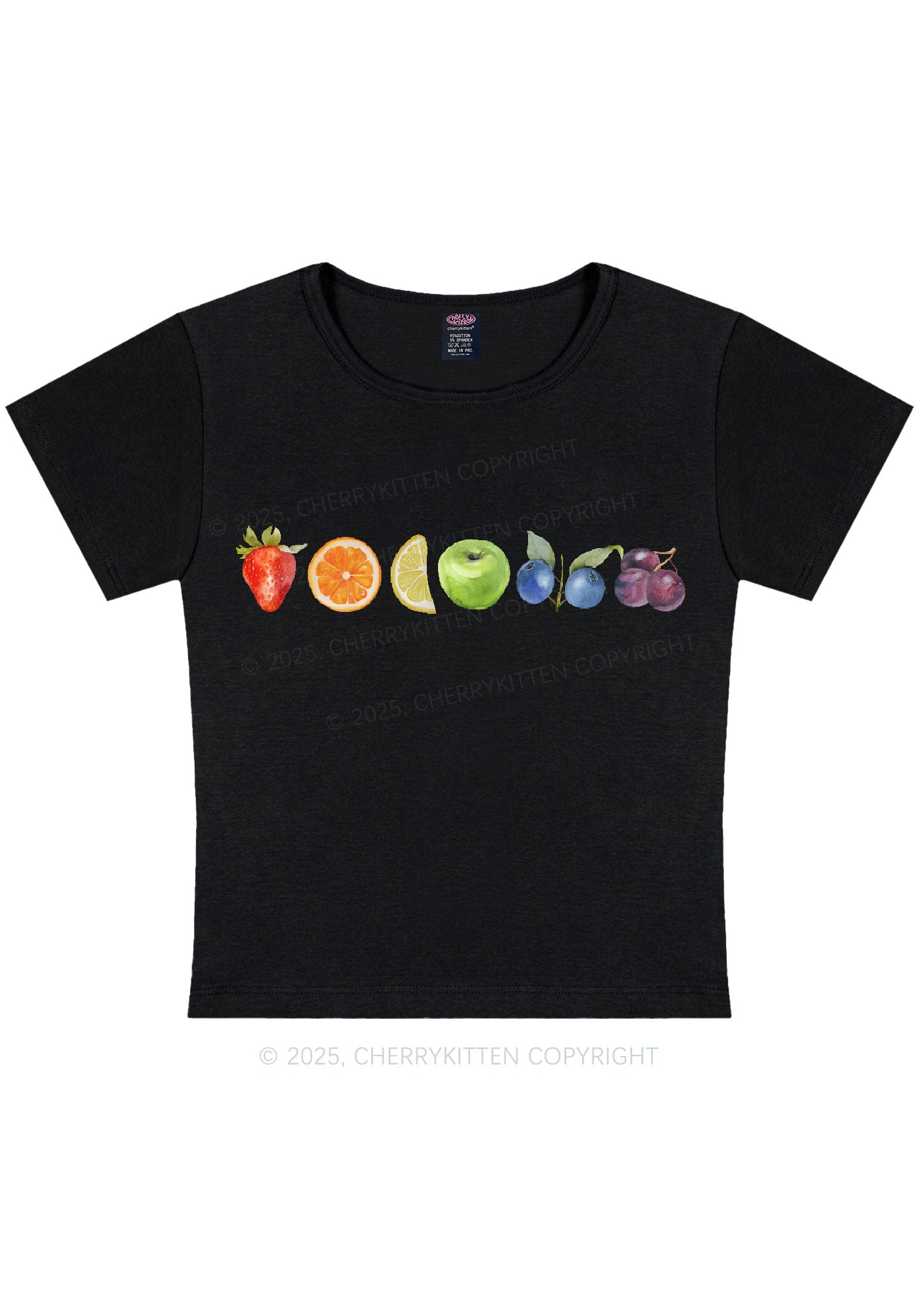 Six Fruity Y2K Baby Tee Cherrykitten