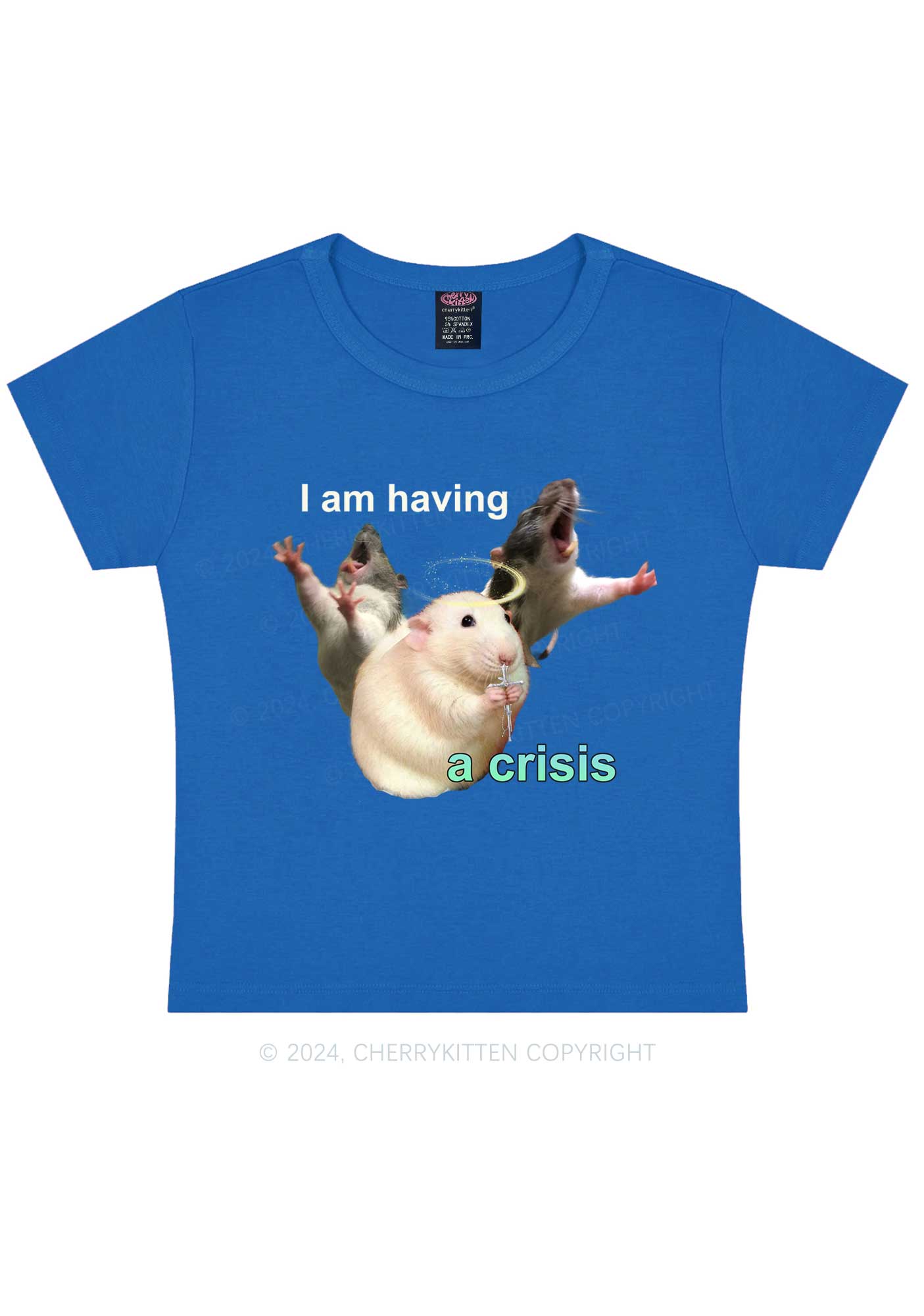 I Am Having Crisis Y2K Baby Tee Cherrykitten