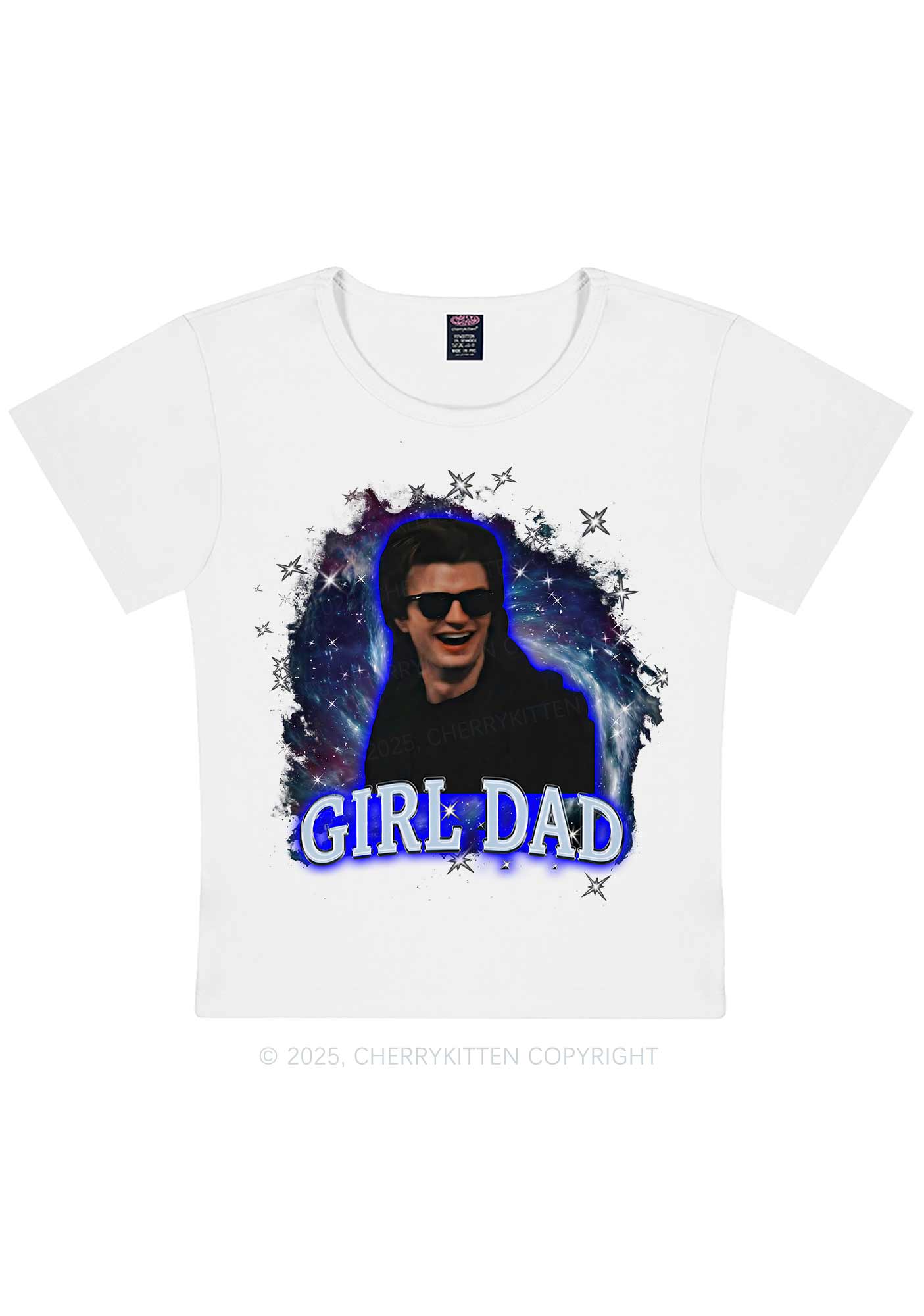 Girl Dad Starry Sky Y2K Baby Tee Cherrykitten