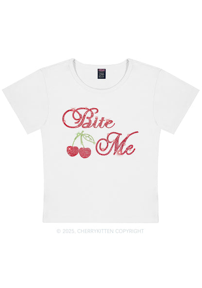 Curvy Rhinestone Red Cherry Bite Me Y2K Baby Tee Cherrykitten