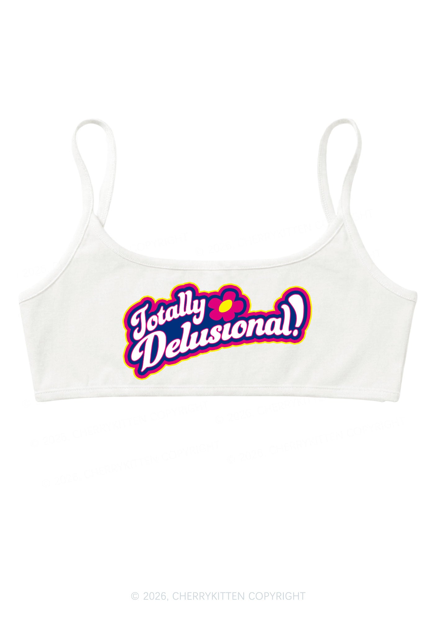 Totally Delusional Y2K Super Crop Cami Cherrykitten