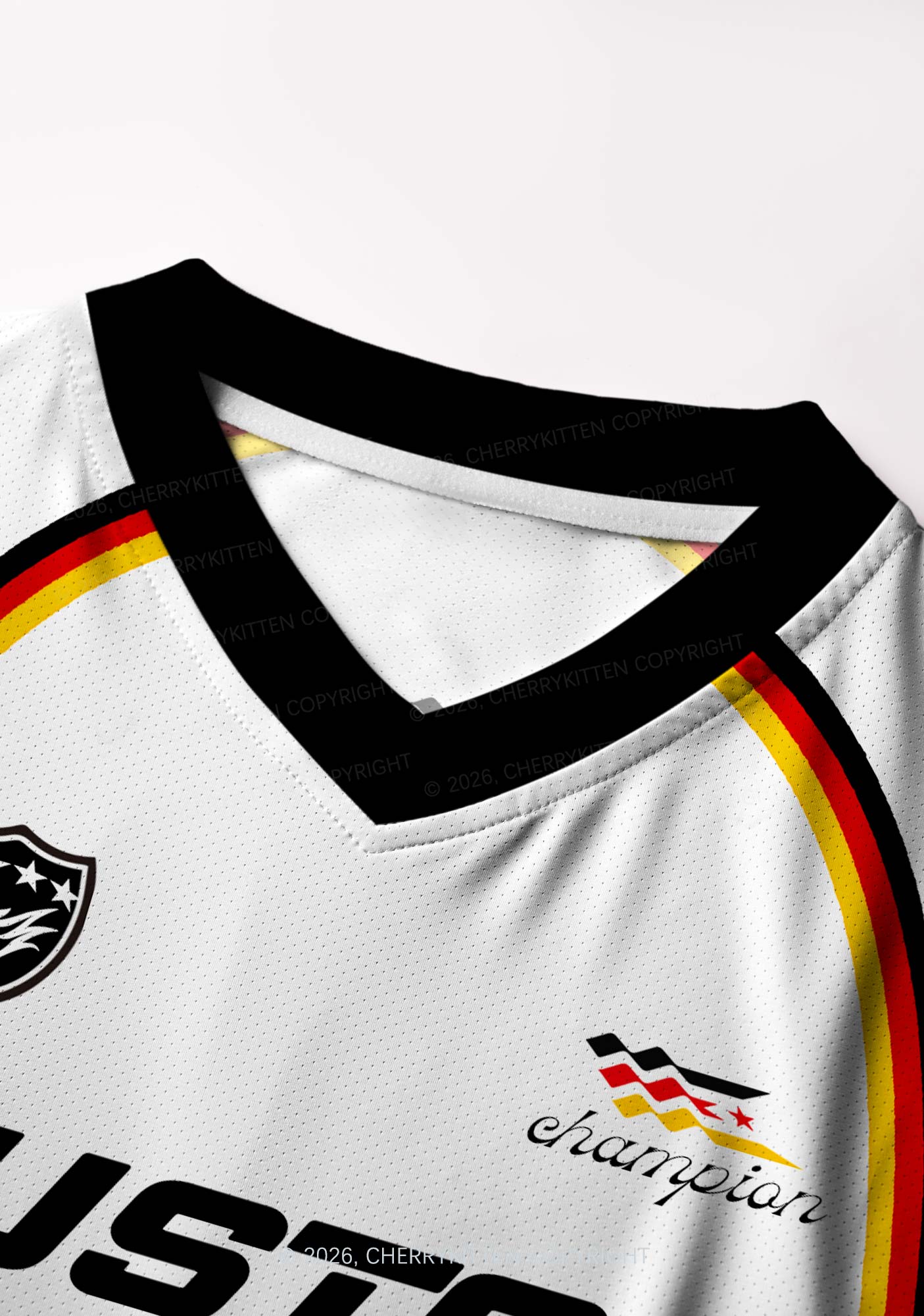 White Custom Text Y2K Crop Football Jersey Shirts Cherrykitten