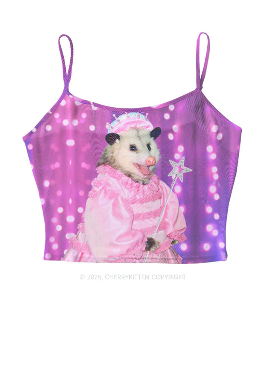 Magic Pink Ratz Y2K Mesh Cami Tank Cherrykitten