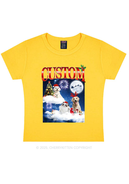 Custom Christmas Pet Y2K Baby Tee Cherrykitten