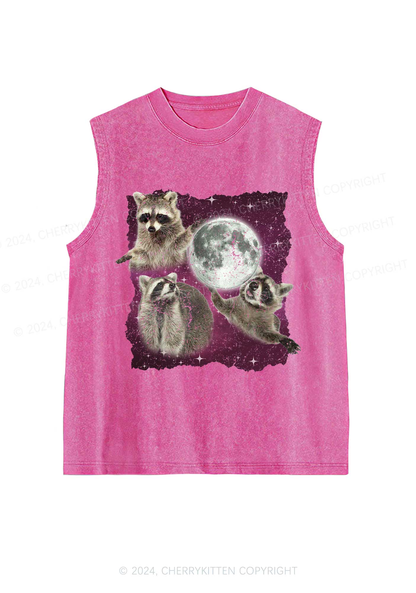 Raccoon Moon Y2K Washed Tank Cherrykitten