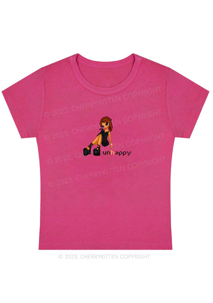Curvy Unhappy Punk Girl Y2K Baby Tee Cherrykitten