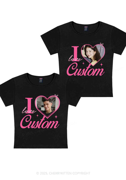 I Love Custom Y2K Valentine's Day Baby Tee Cherrykitten