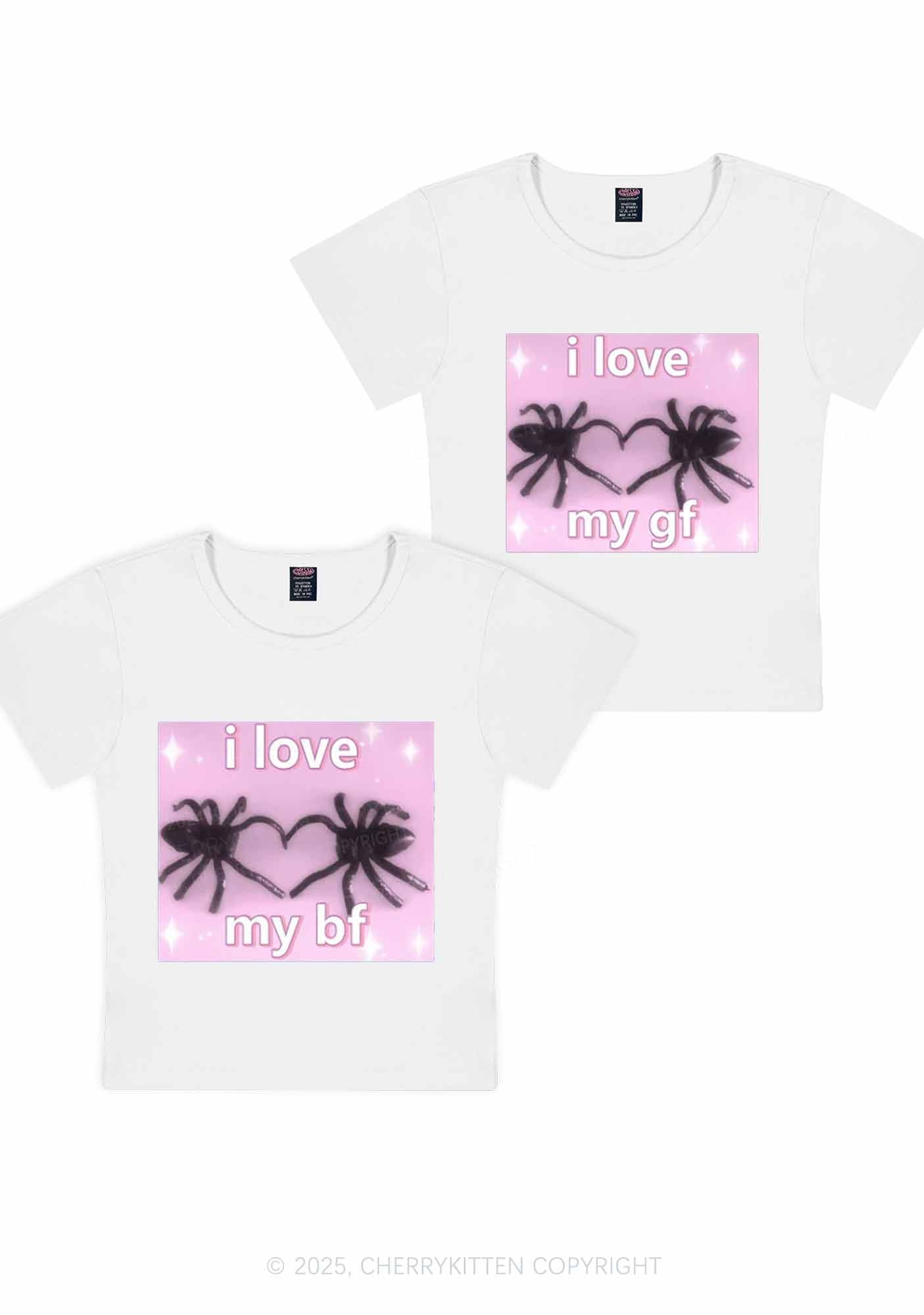 Love My Spider BF GF Y2K Valentine's Day Baby Tee Cherrykitten