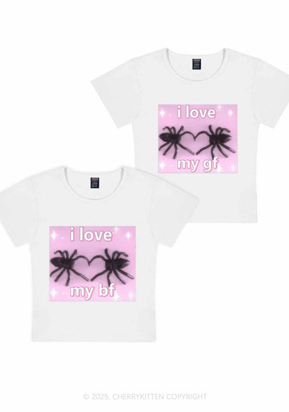 Love My Spider BF GF Y2K Valentine's Day Baby Tee Cherrykitten