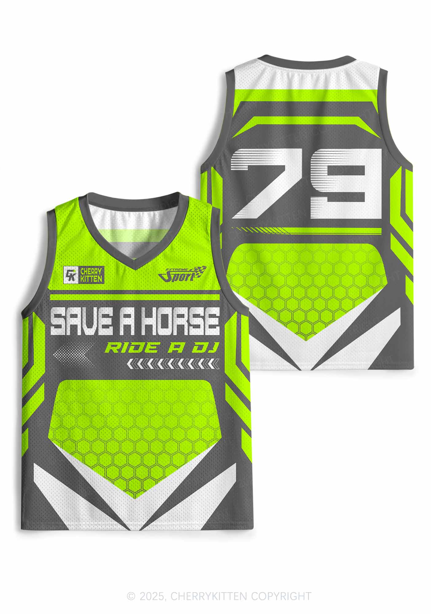 Custom Green Ride A DJ Y2K Sport Jersey Tank Cherrykitten