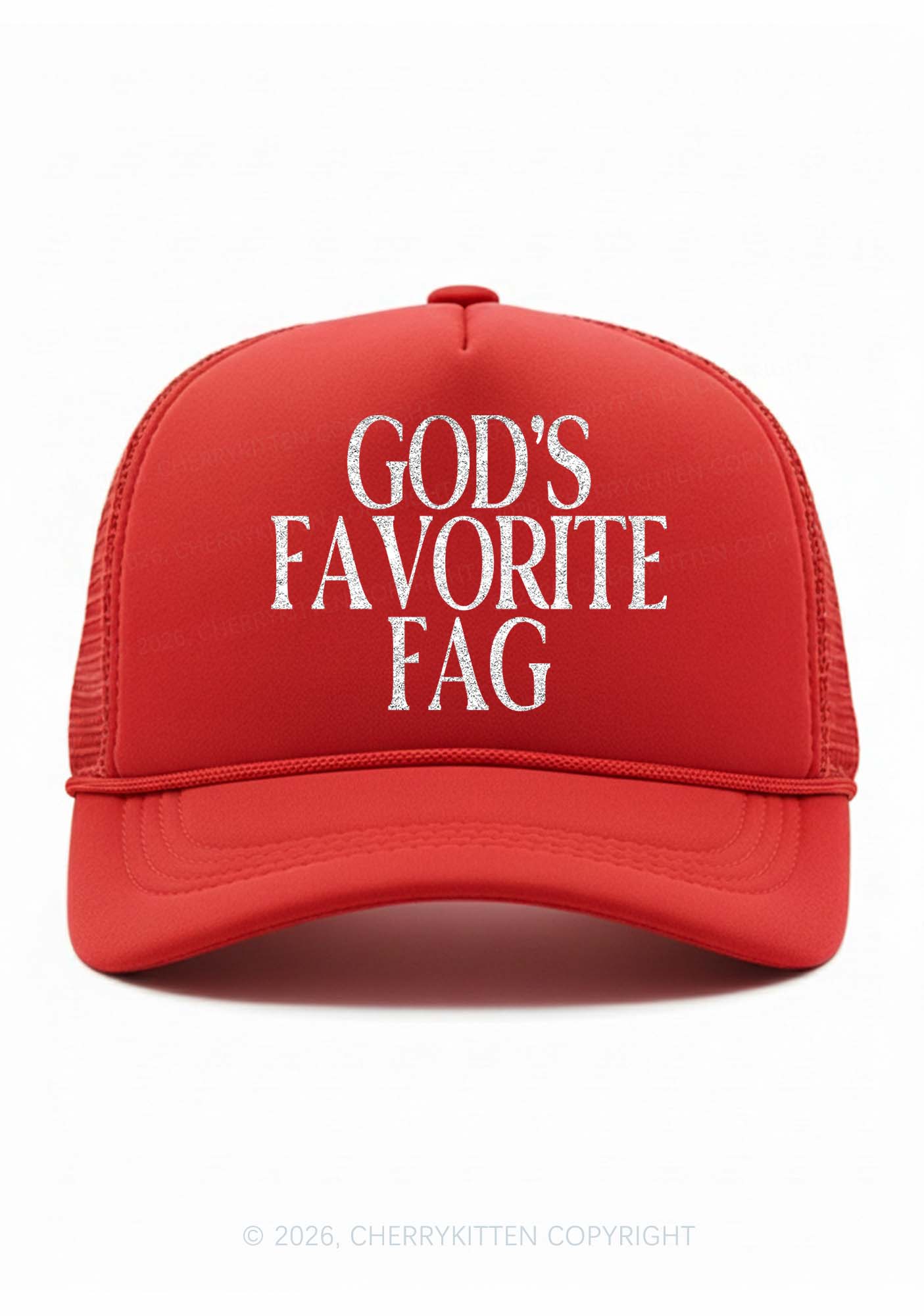 Glitter Gods Favorite Fag Pride Y2K Trucker Hat Cherrykitten