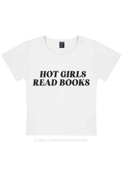 Hot Girls Read Books Y2K Baby Tee Cherrykitten