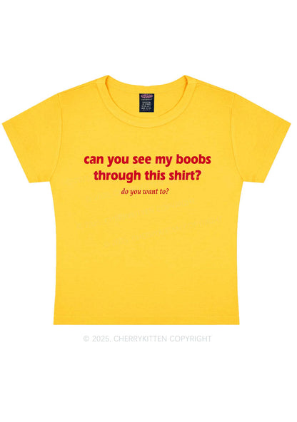 Can You See Me Y2K Baby Tee Cherrykitten