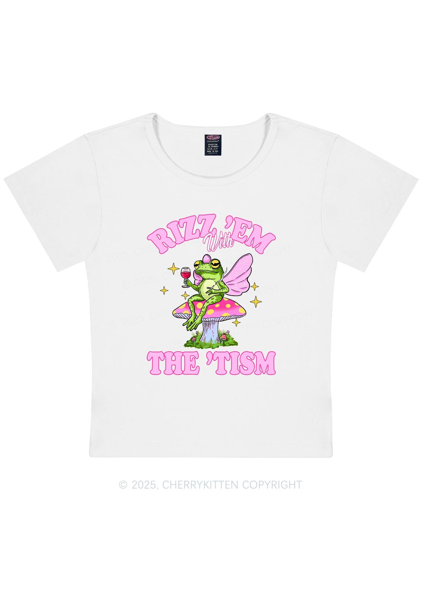 Fairy Frog Rizz Tism Y2K Baby Tee Cherrykitten