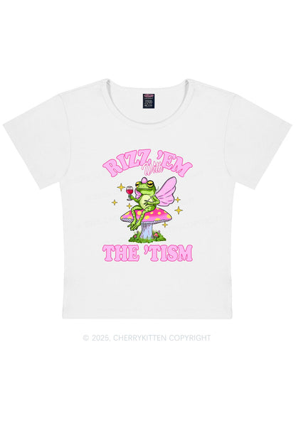 Fairy Frog Rizz Tism Y2K Baby Tee Cherrykitten