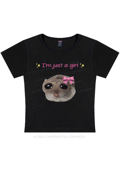 Curvy I'm A Girl Y2K Baby Tee Cherrykitten