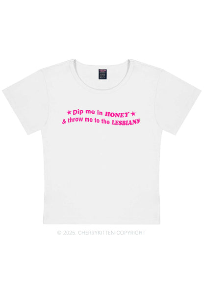 Honey Lesbians Pride Y2K Baby Tee Cherrykitten