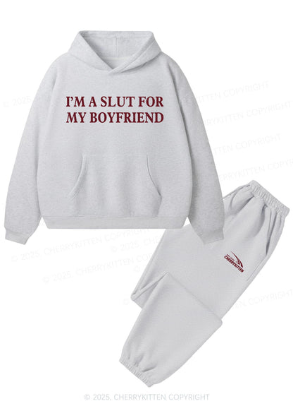 Slxt For My Girlfriend Y2K Fleece Hoodie Set Cherrykitten