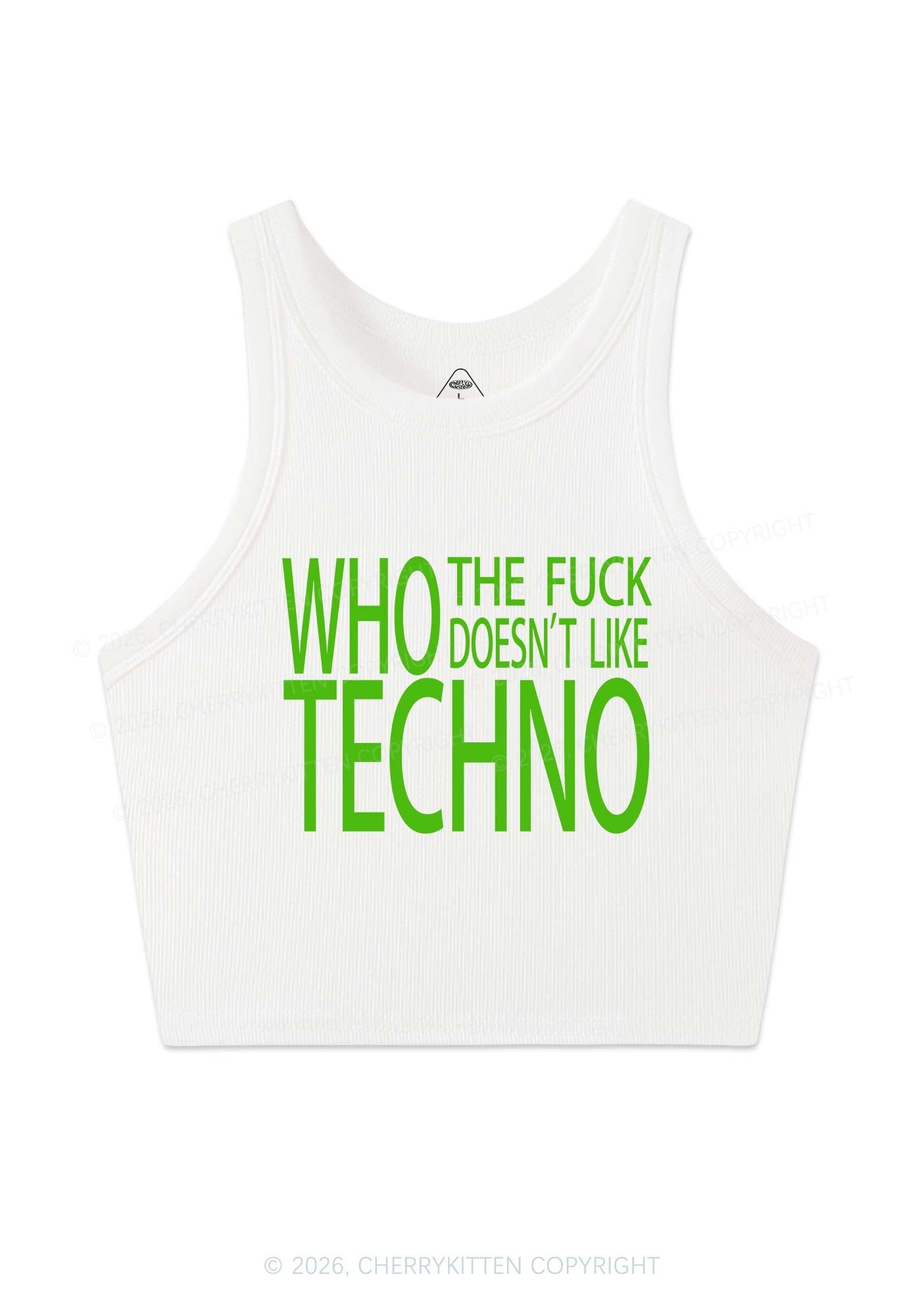 Who Doesnt Like Techno Y2K Crop Tank Top Cherrykitten