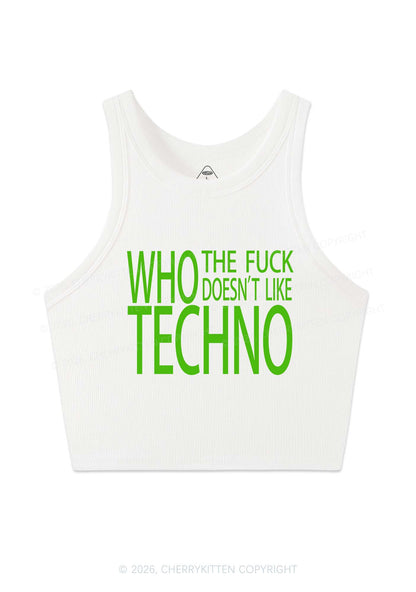 Who Doesnt Like Techno Y2K Crop Tank Top Cherrykitten