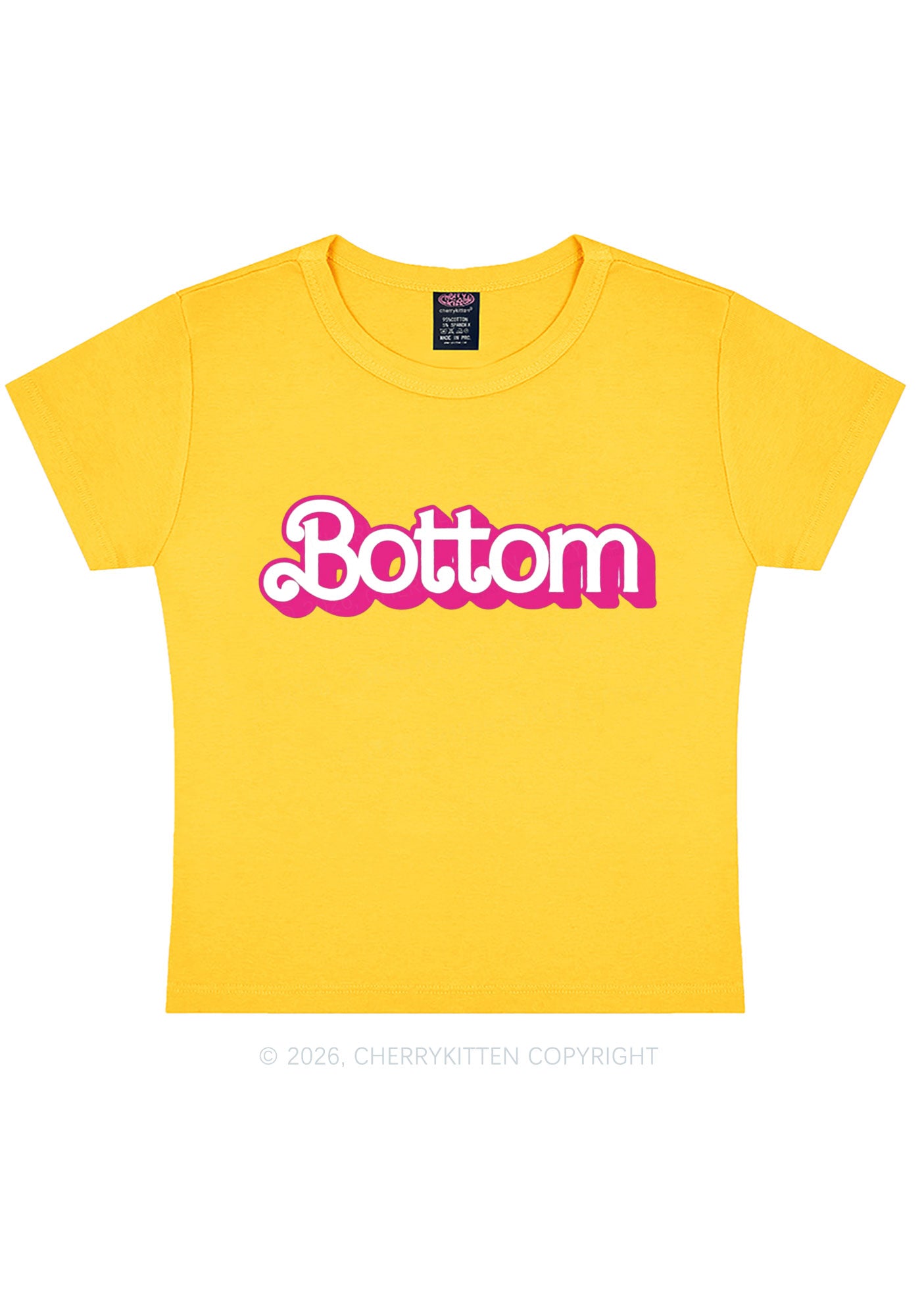 Pink Bottom Pride Y2K Baby Tee Cherrykitten