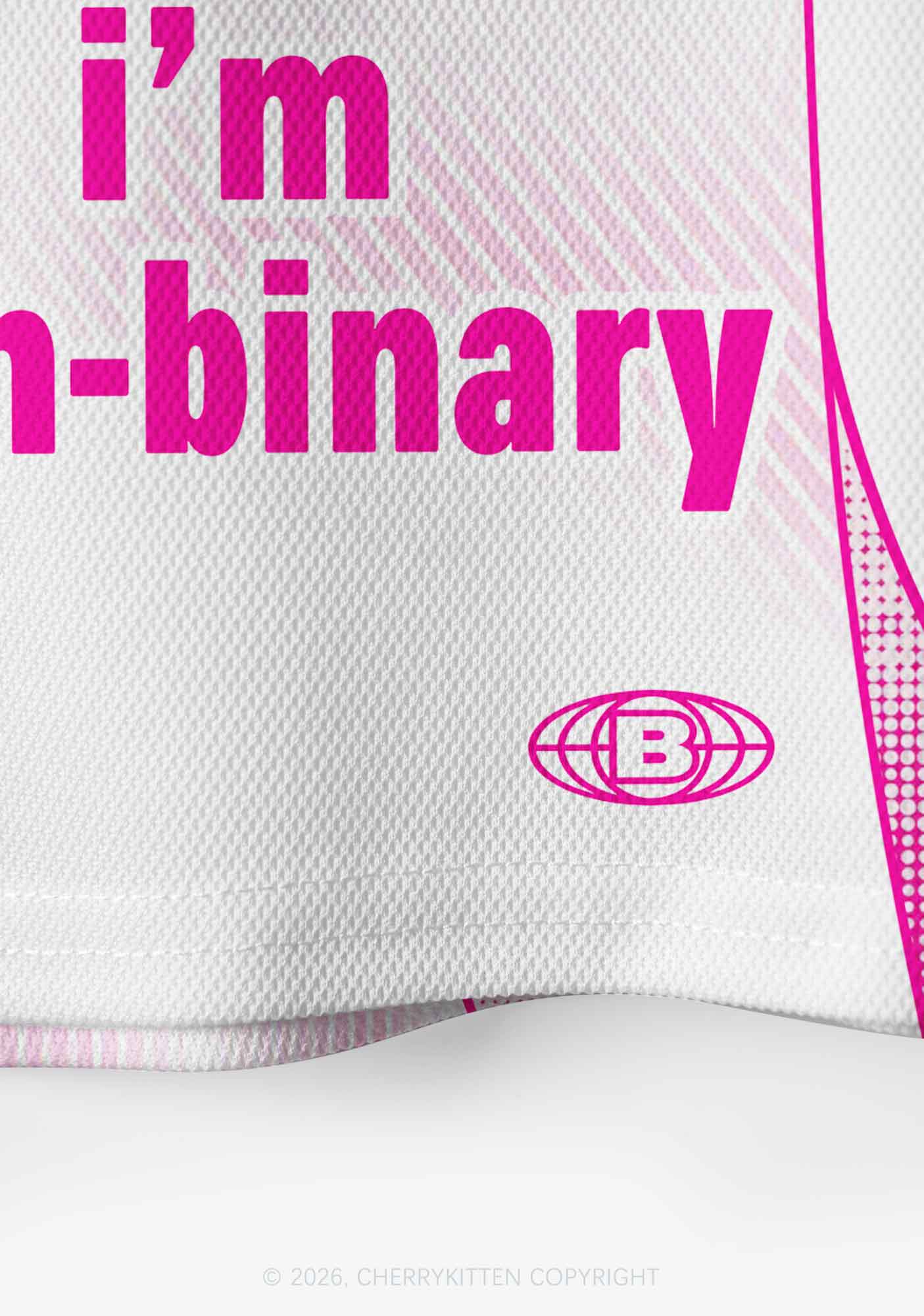 Nobody Knows Im Nonbinary Pride Y2K Crop Sport Jersey Shirts Cherrykitten