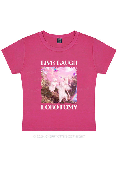 Live Laugh Lobotomy Rats Y2K Baby Tee Cherrykitten Art by OhStuffinell Taxidermy