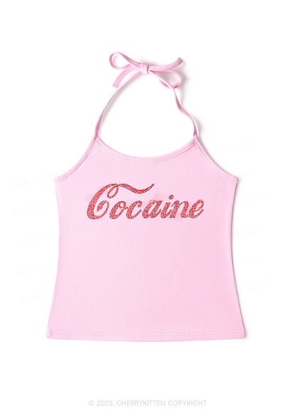 Rhinestone Special Cola Y2K Halter Neck Cami Cherrykitten