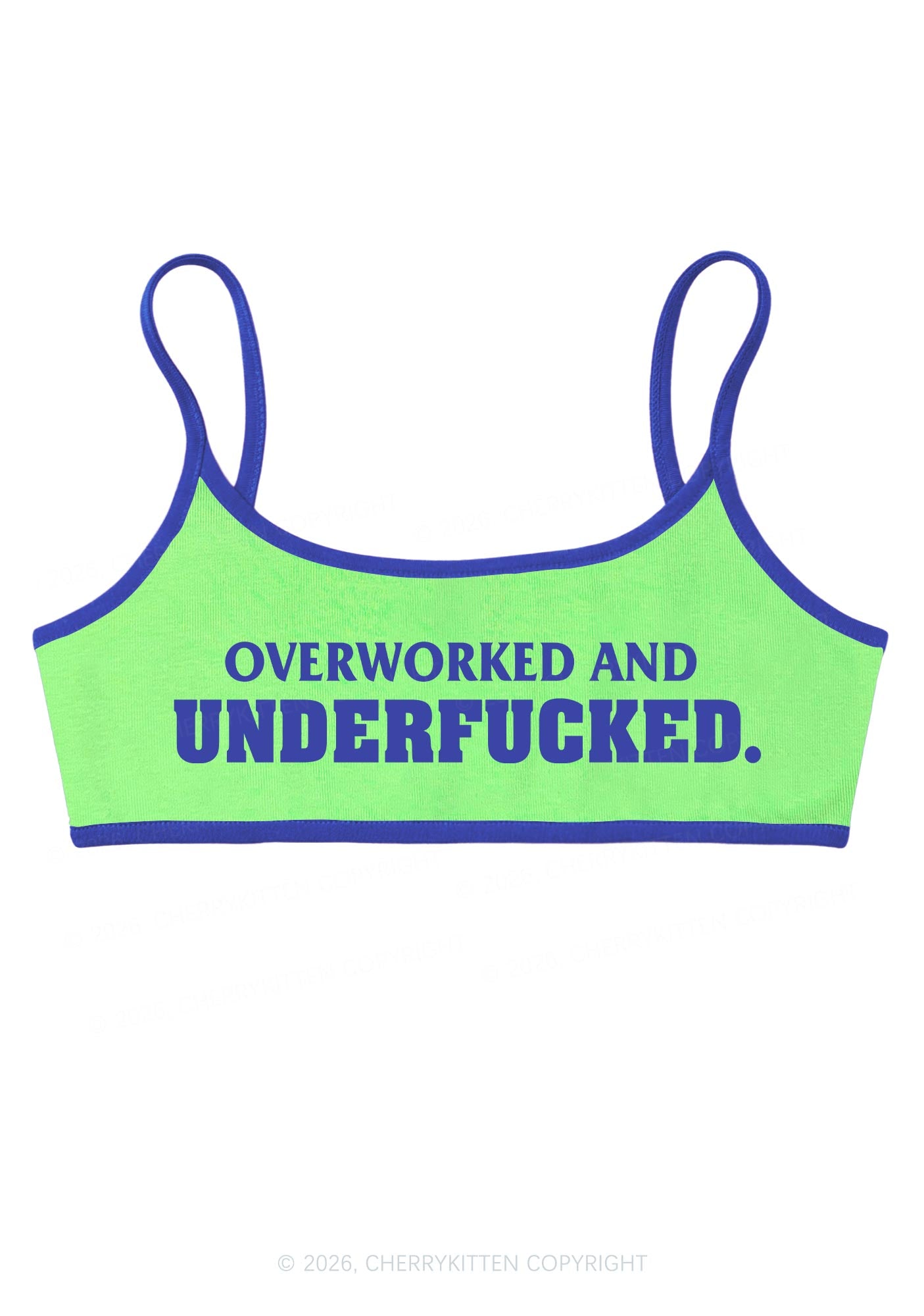 Overworked And Underfxxked Y2K Super Crop Cami Cherrykitten