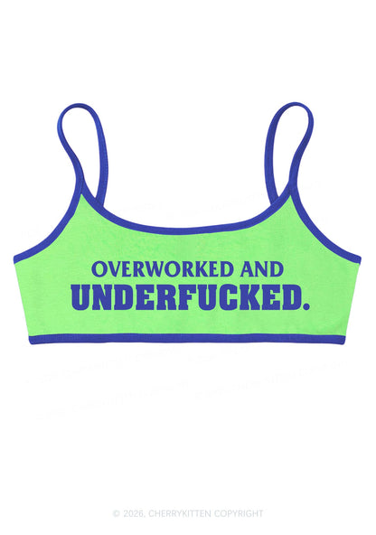 Overworked And Underfxxked Y2K Super Crop Cami Cherrykitten