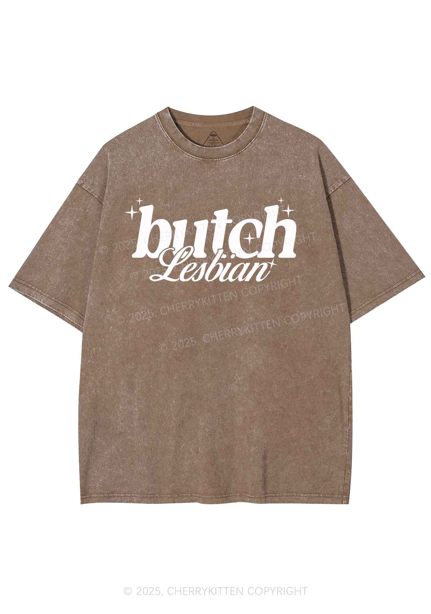 Butch Lesbian Y2K Shirts Washed Tee Cherrykitten
